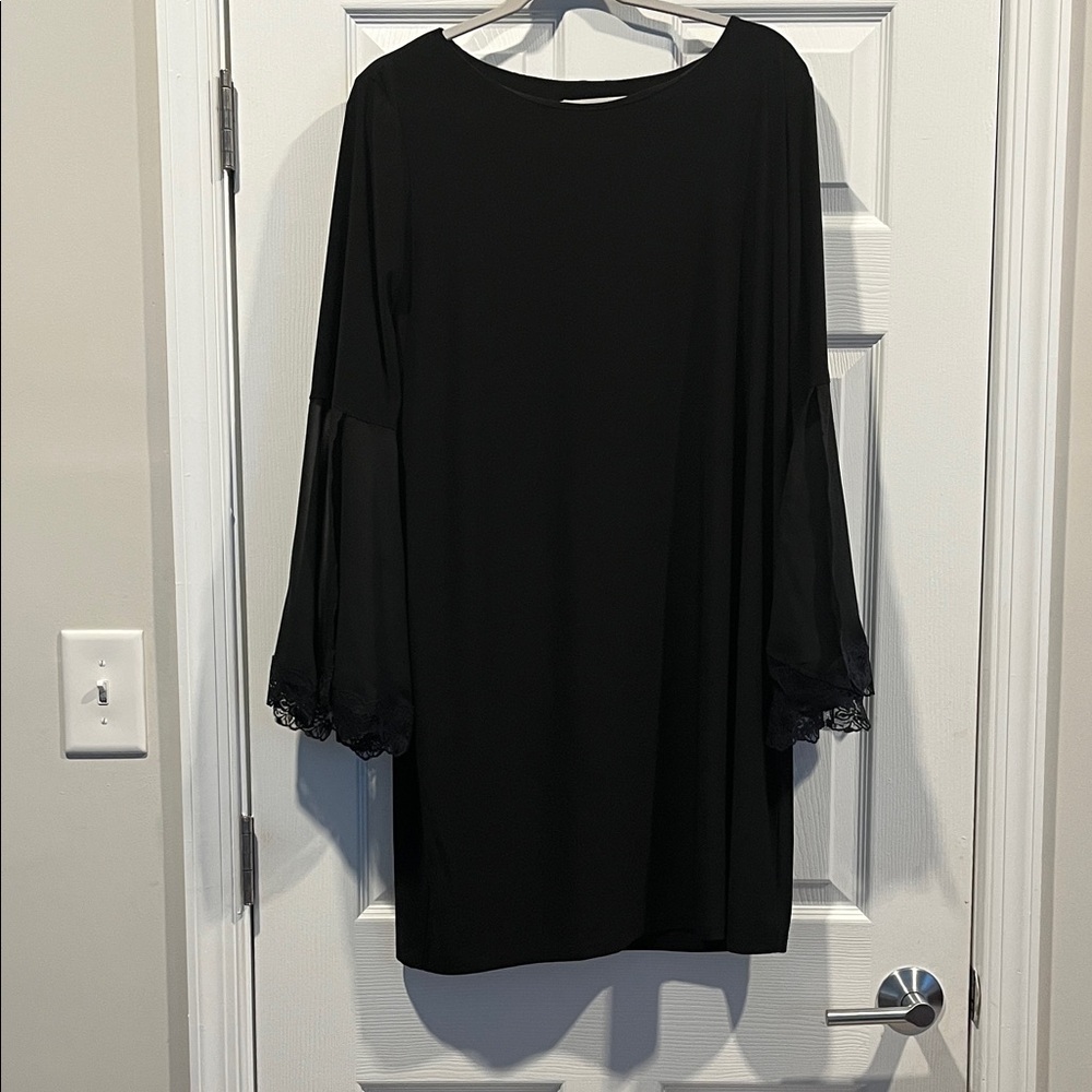 Emma & Michele Elegant Black Long Sleeve Dress Size XL